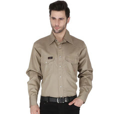Forge FR Solid Shirt with Pearl Snaps Khaki