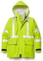 Rasco Hi Vis Reflective Fire Retardant Rain Coat W Hood, FR RJY1000