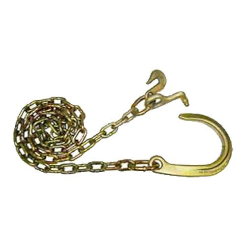 Chain Assy, 5/16" Grade 70 with 8" J Hook one end, T & Grab Hooks other end