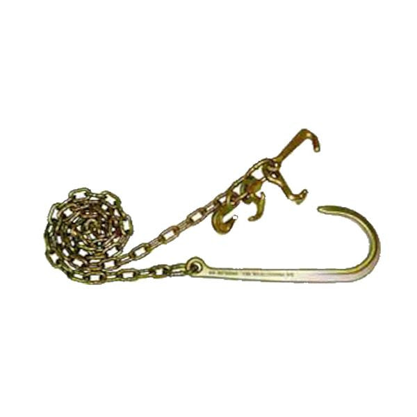 Chain Assy, 5/16" Grade 70 with 15" J one end, Grab, R, T, & Mini J-Hooks other End