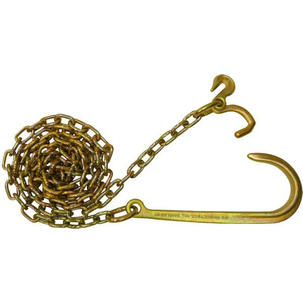 Chain Assy, 5/16" Grade 70 with 15" J-Hook One End, Grab & Compact J Hooks Other End