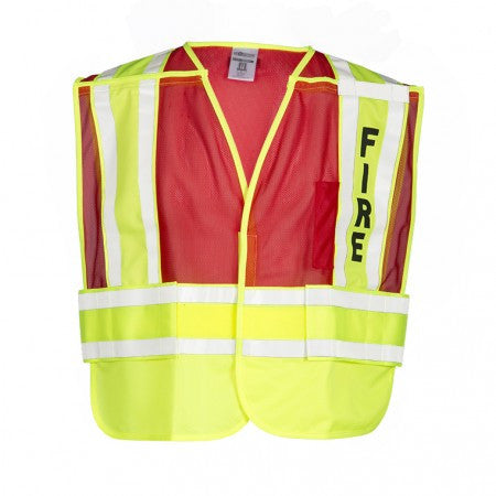 ML Kishigo 8052BV 200 PSV Fire Safety Vest Lime Yellow and Red