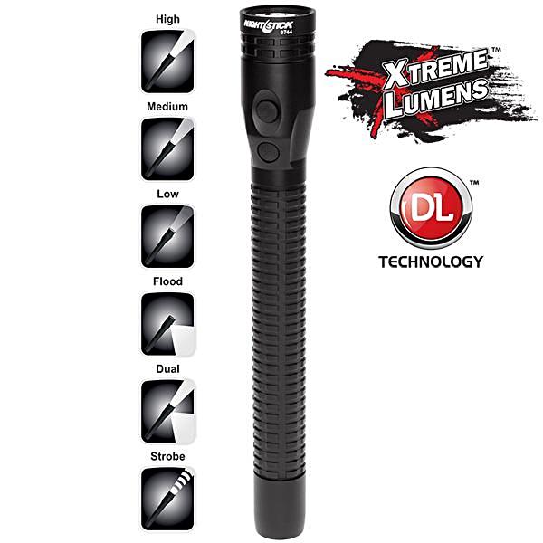 Flashlight, Rechargeable, Full Size, Dual Light, Metal, NSR-9744XL