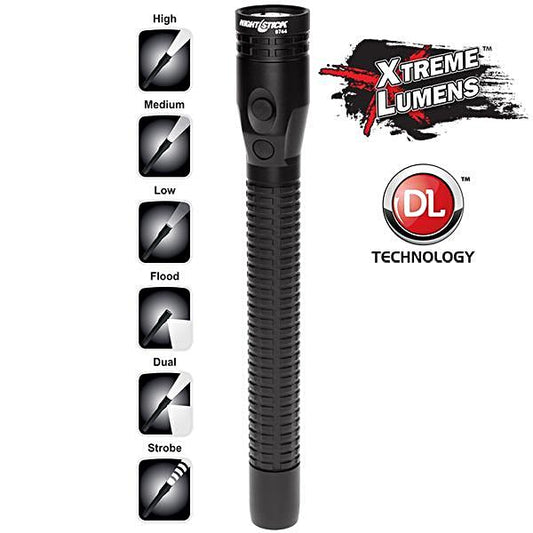 Flashlight, Rechargeable, Full Size, Dual Light, Metal, NSR-9744XL