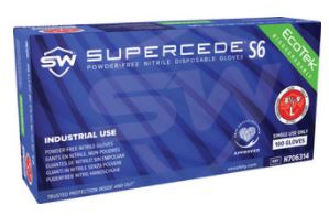 SW Supercede® S6 Nitrile Powder-Free Gloves, 100/Box, 10 Box/Case