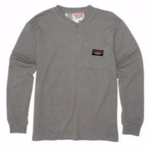 Rasco FR Henley Long Sleeve Shirt, GFT454 or FR0101GY - Gray
