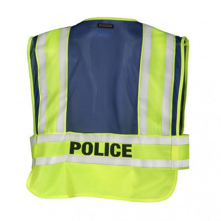 ML Kishigo 8051BZ 200 PSV Police Safety Vest Lime Yellow and Blue