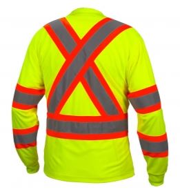 Pyramex RCLTS3110 Hi Vis Type R Class 3X-Back Moisture Wicking Long Sleeve Shirt