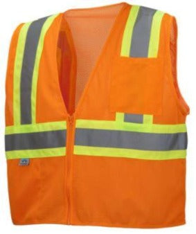 Pyramex RVZ2220 Class 2 Type R Hi Vis Safety Vest Lumen-X Orange