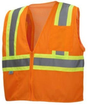 Pyramex RVZ2220 Class 2 Type R Hi Vis Safety Vest Lumen-X  Orange