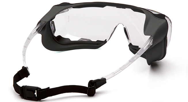 Goggles-Pyramex Cappture S9910STMRG - Clear H2MAX Anti-Fog Lens with Rubber Gasket - Over Spectacle Goggles