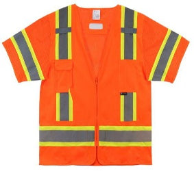 West Chester 47307 Class 3 Hi Vis Surveyor Safety Vest Orange