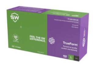 SW TrueForm® TF-060-095-BK Fully Textured Nitrile Single-Use Gloves, SW