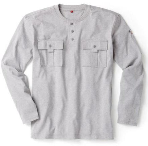Rasco FR Henley Long Sleeve Shirt, 0613HG Gray