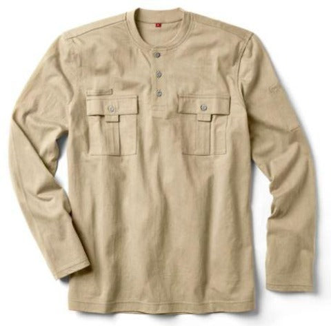 Rasco FR Henley Long Sleeve Shirt, 0613KH Khaki