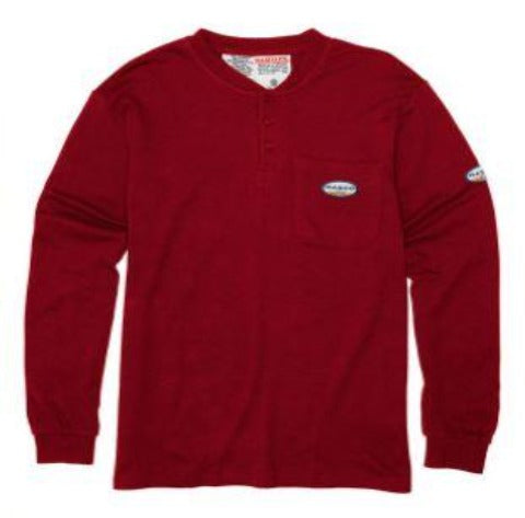 Rasco FR Henley Long Sleeve T-Shirt, RTF459- Red