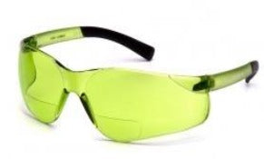 Safety Glasses-Pyramex Ztek Readers +2.0  S2514R20- Rubber Temple Tips - 2.0 IR Filter Bifocal Lens