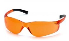 Safety Glasses -Pyramex Ztek S2540S - Rubber Temple Tips - Orange Lens