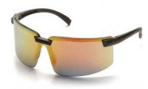 Safety Glasses-Pyramex Surveyor SB6145S - Black Frame - Ice Orange Mirror Lens