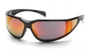 Safety Glasses-Pyramex Exeter SB5155DT - Black Frame - Red Anti-Fog Mirror Lens