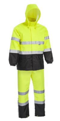 West Chester RN78747 Hi Vis Black Bottom Waterproof Rain Suit - ANSI 3