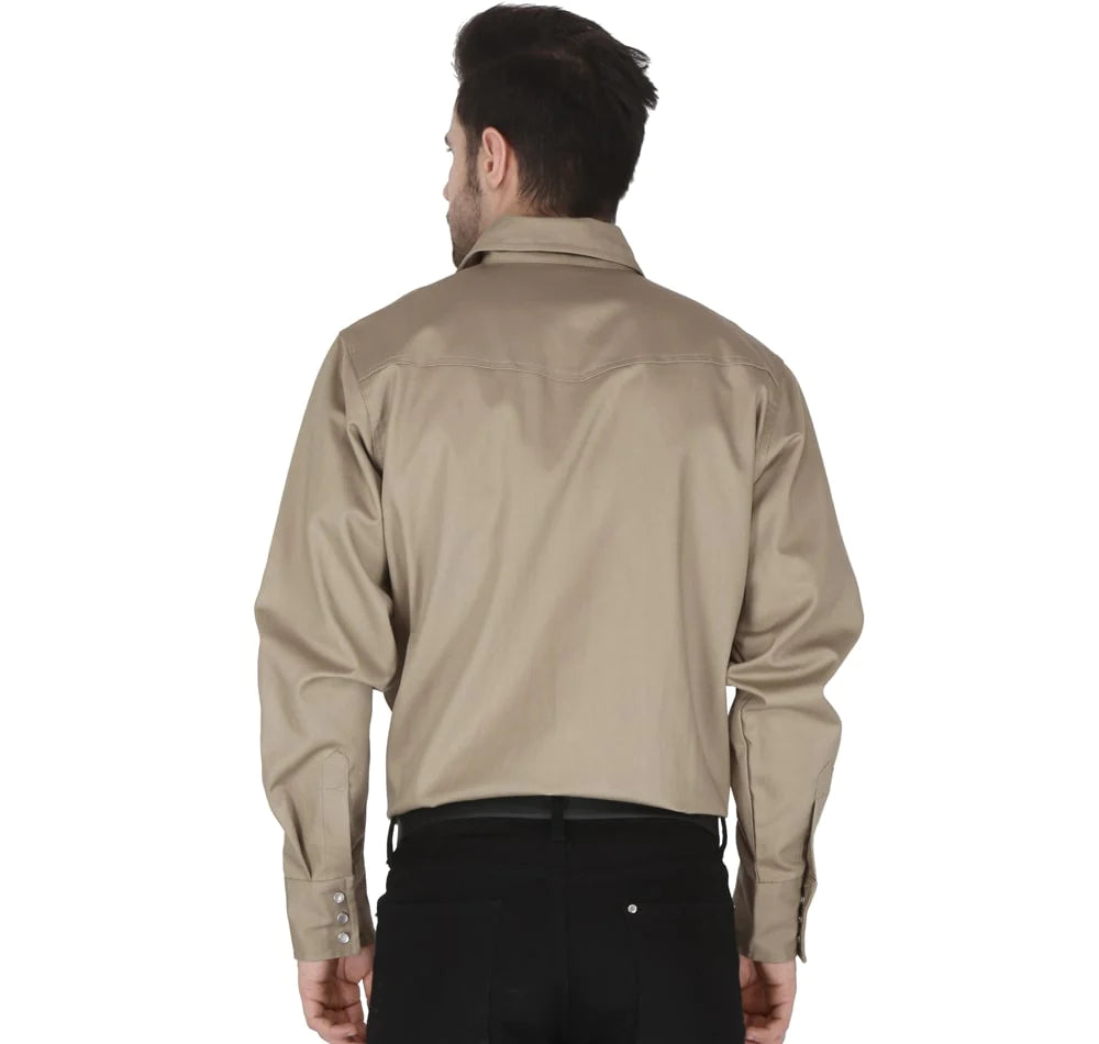Forge FR Solid Shirt with Pearl Snaps Khaki