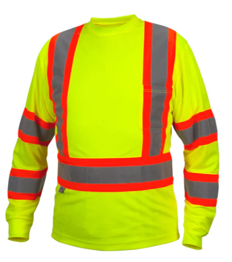 Pyramex RCLTS3110 Hi Vis Type R Class 3X-Back Moisture Wicking Long Sleeve Shirt