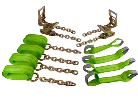 Straps: 4 Point Wheel Restraint Tie Down Set