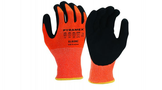 Sandy Nitrile HPPE HiVis Org A6 Cut Gloves