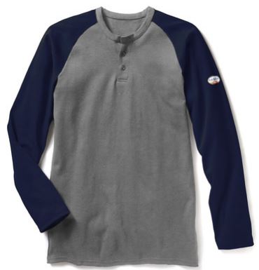 Rasco FR, Henley Long Sleeve Two Tone Navy / Gray T-Shirt,  NGT466