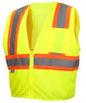 Pyramex RVZ2210 Class 2 Type R Hi Vis Safety Vest Lumen-X  Lime Yellow