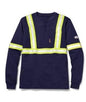 Rasco Hi Vis FR Henley Navy NTF453S Shirt with Reflective Striping