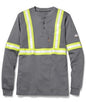 Rasco Hi Vis FR Henley Gray Shirt with Reflective Striping