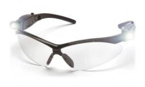 Safety Glasses-Pyramex PMXTREME SB6310STPLED LED - Black Frame - Clear Anti-Fog Lens