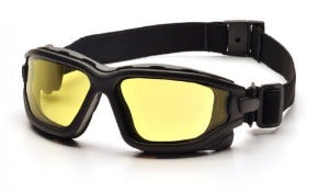 Safety Glasses-Pyramex  Highlander Plus SBG5030DT- Black Foam Lined Frame - Amber H2X Anti-Fog Lens