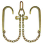V-Chains: Grade 70 with 15" J-Hooks, 2' Chain