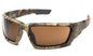 Safety Glasses-Pyramex VentureGear Safety Glasses-Brevard - Camo Black Foam Lined Frame - Anti-Fog Lens