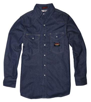 Rasco FR, 11.5 oz. Welding Fire Retardant Shirt ,  DFR1210 or 1022DNL- Blue Denim