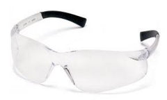 Safety Glasses-Pyramex Ztek S2510S  - Rubber Temple Tips - Clear Lens
